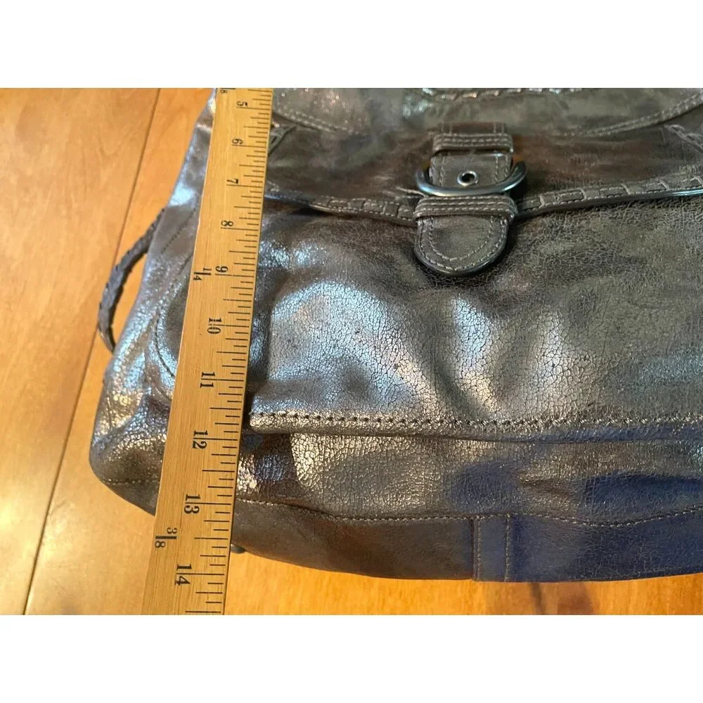Coach Dillan Hobo Shoulder Bag Metallic Brown Stitch Lrg Leather Crossbody 15435
